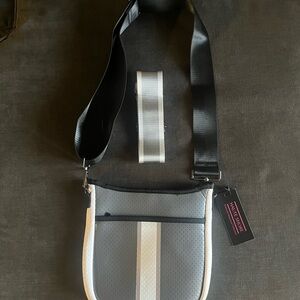 HAUTE SHORE Black and Gray Crossbody Bag